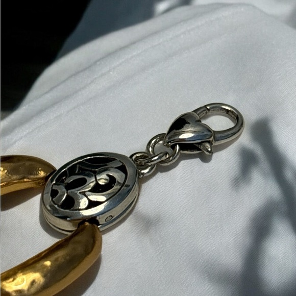 Brighton Gold & Silver Plated Hammered Design Bracelet 7-1/4” to 8” - Picture 5 of 6